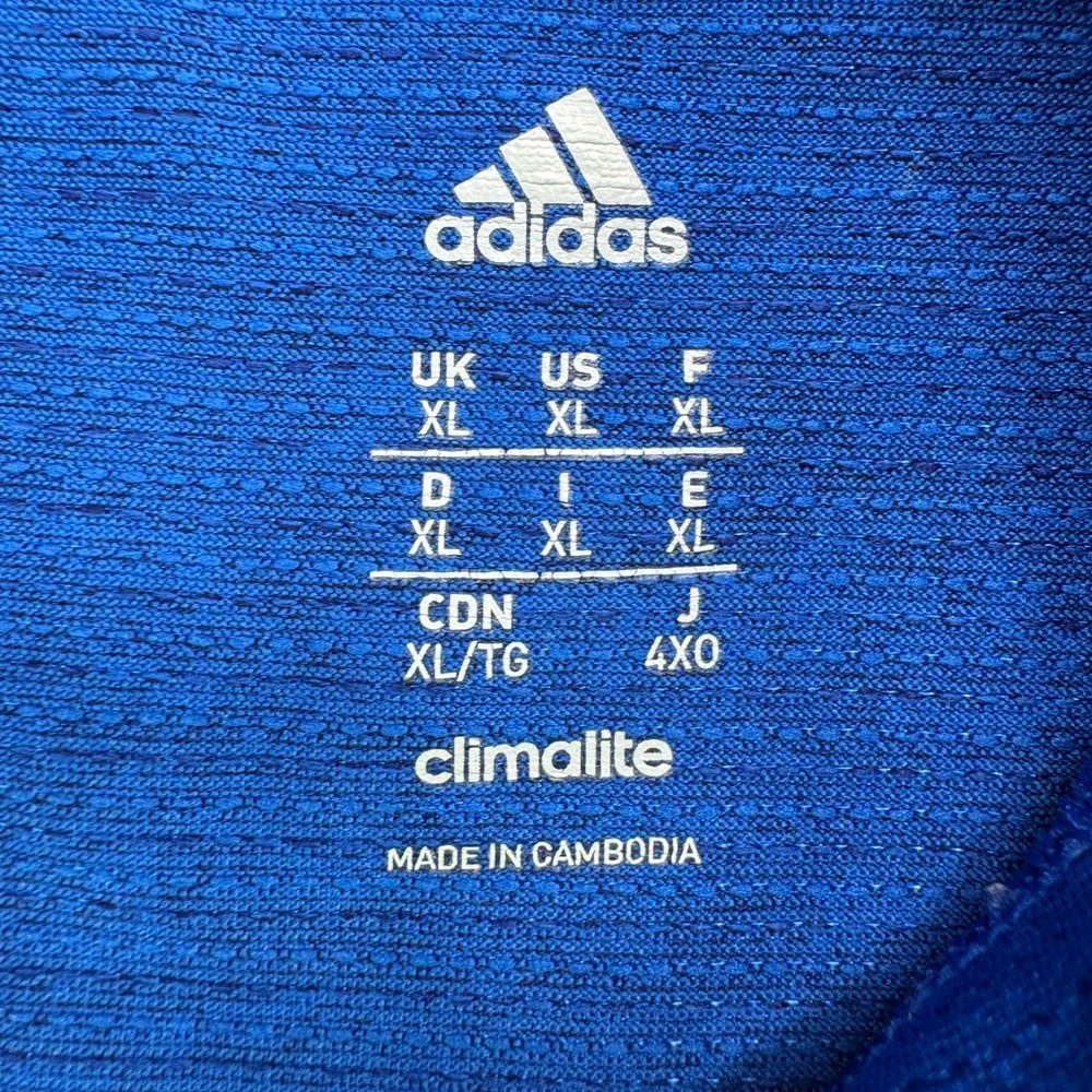 Adidas Climalite Shirt Mens XL Blue‎ Running Athletic Gym Training AZ9441